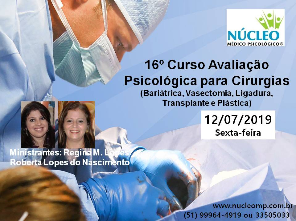 16º Curso Capacitação em Avaliação Psicológica para Cirurgias