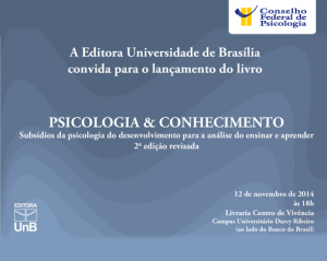 Editora da UnB lança 2ª edição do livro Psicologia & Conhecimento