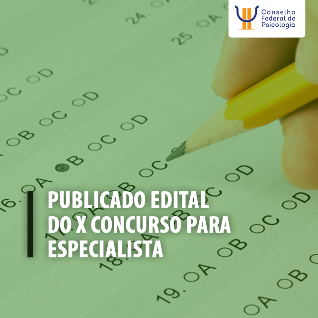 Publicado edital do X Concurso para especialista
