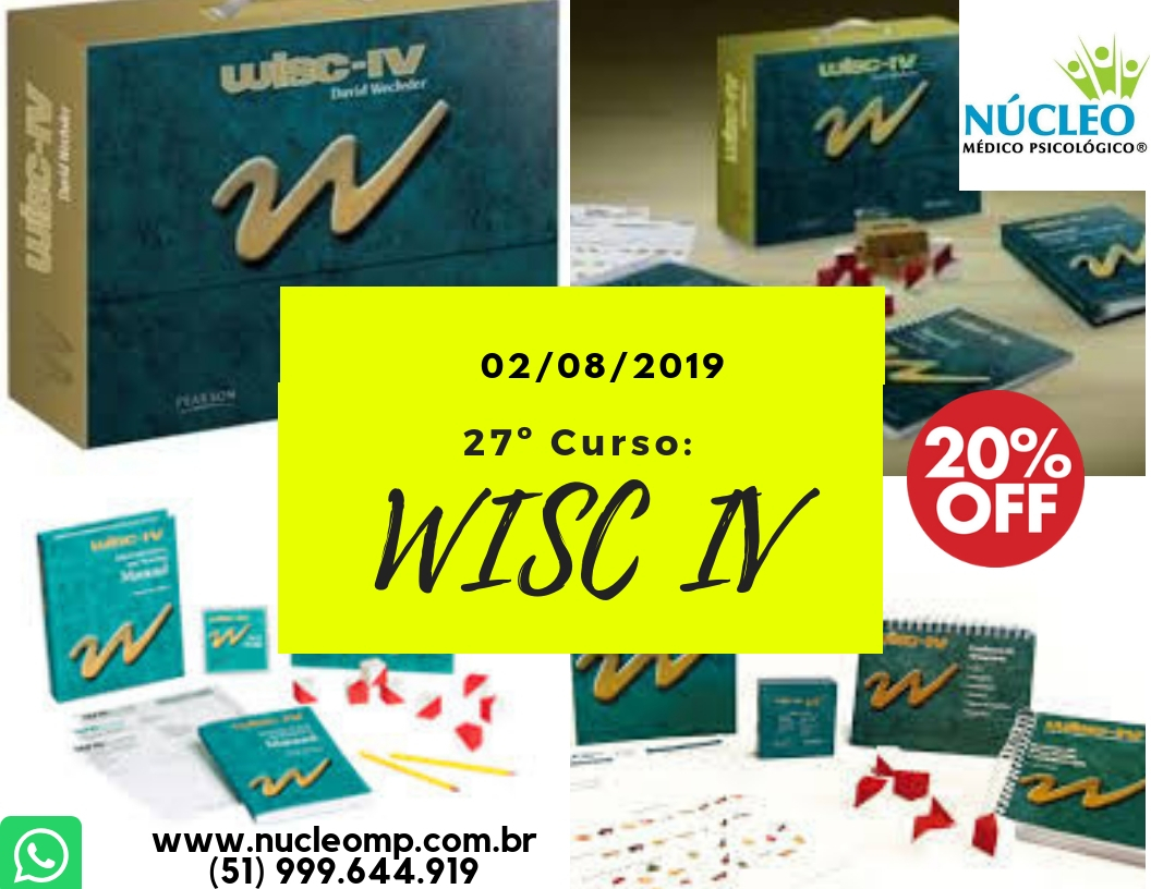 27º Curso Wisc Iv Escala Wechsler De Inteligência Para Crianças