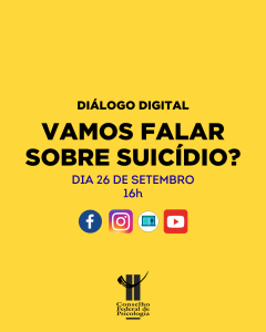 Diálogo Digital do CFP aborda problemática do suicídio em populações vulnerabilizadas