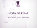 Nota de Pesar: Nara Wanda Zamora Hernandéz
