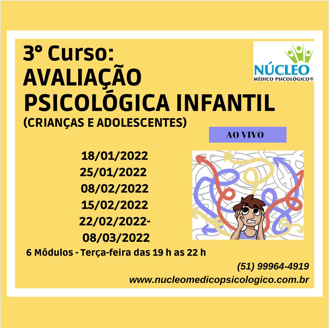 3° Curso Avaliação Psicológica Infantil Crianças E Adolescentes Cfp Cfp 6090