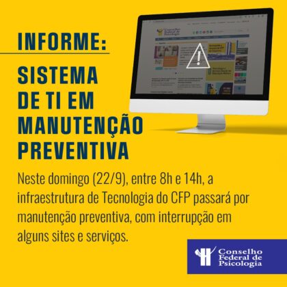 Manutenção preventiva nos Sistemas de Tecnologia do CFP